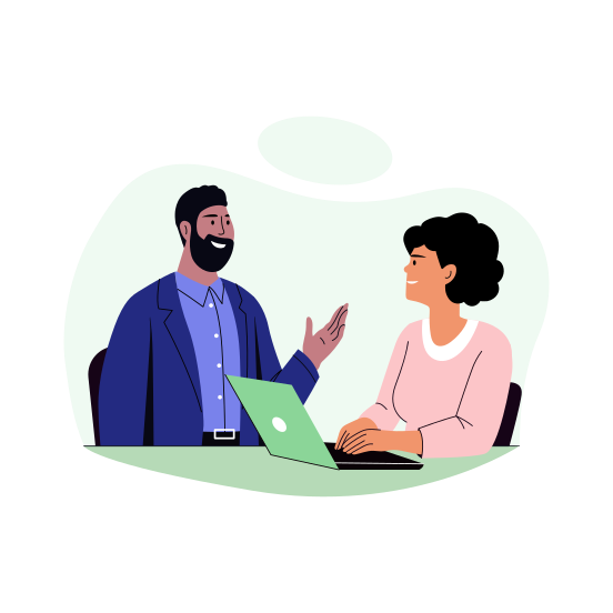 Discussion, Talk, Meeting, Chat, Employment illustration