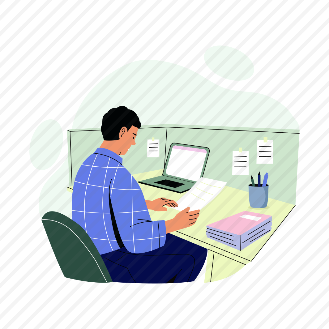 Employee Workspace, Desk, Working, Character, Job preview