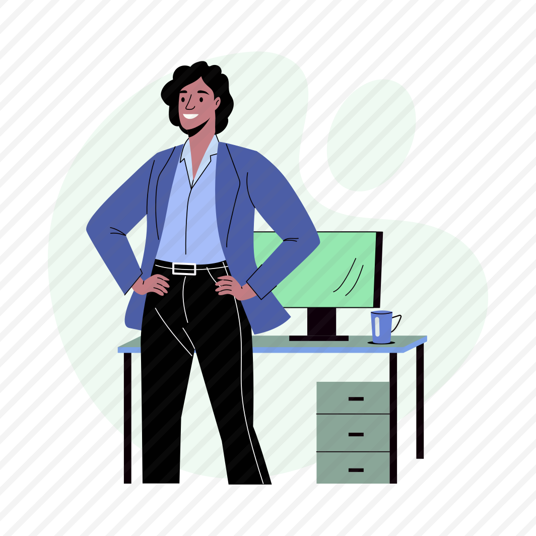 Feeling Accomplished, Confident, Determined, Employee, Character preview