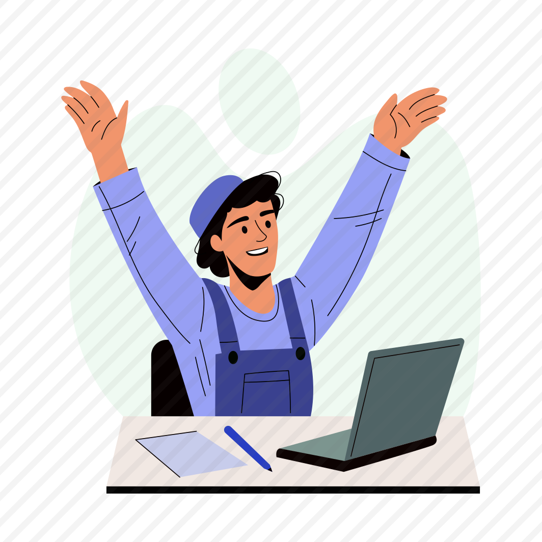 Happy Employee, Worker, Workaholic, Character, Job preview