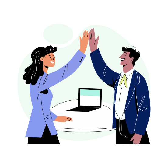 High Five, Happy, Celebration, Excitement, Friends illustration