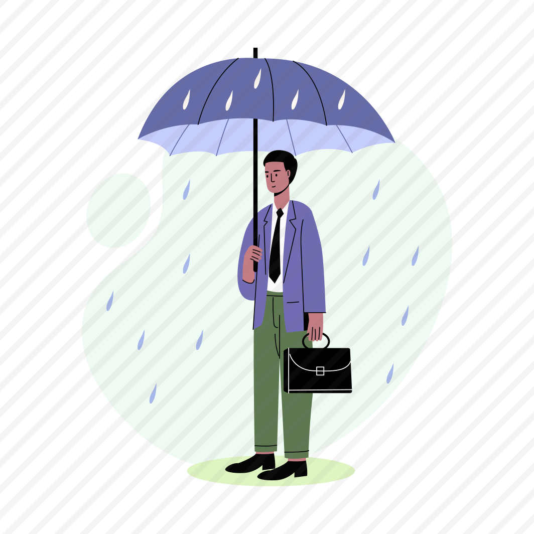 Holding Umbrella, Raining, Employee, Worker, Character preview