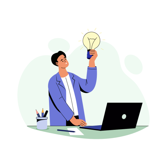 Ideation, Innovation, Creativity, Thinking, Brainstorming illustration