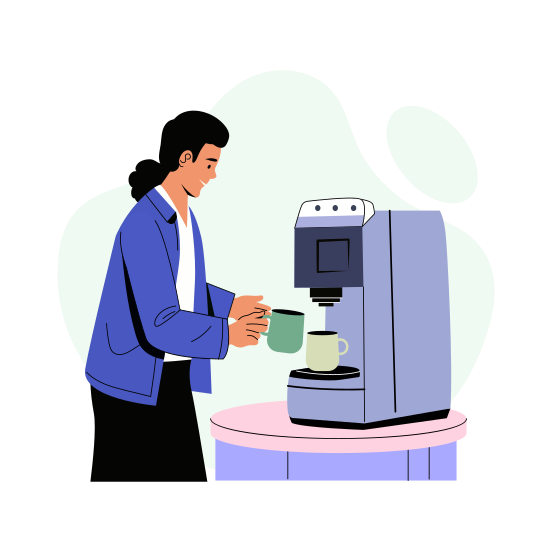 Making Coffee, Drink, Break, Beverage, Employment illustration