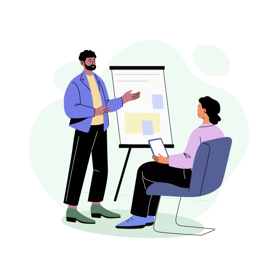 Presenting Ideas, Strategy, Presentation, Report, Briefing illustration