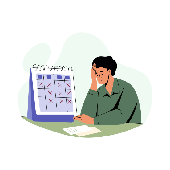 Project Deadline, Due, Worried, Late, Employment illustration