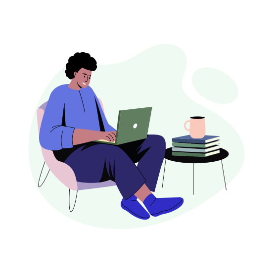 Remote Work, Freelancing, Outsourcing, Character, Online Work illustration