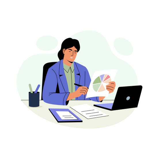 Report Checking, Analysis, Employment, Working, Character illustration