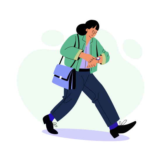 Running Late, Tardy, Employee, Character, Unpunctual illustration