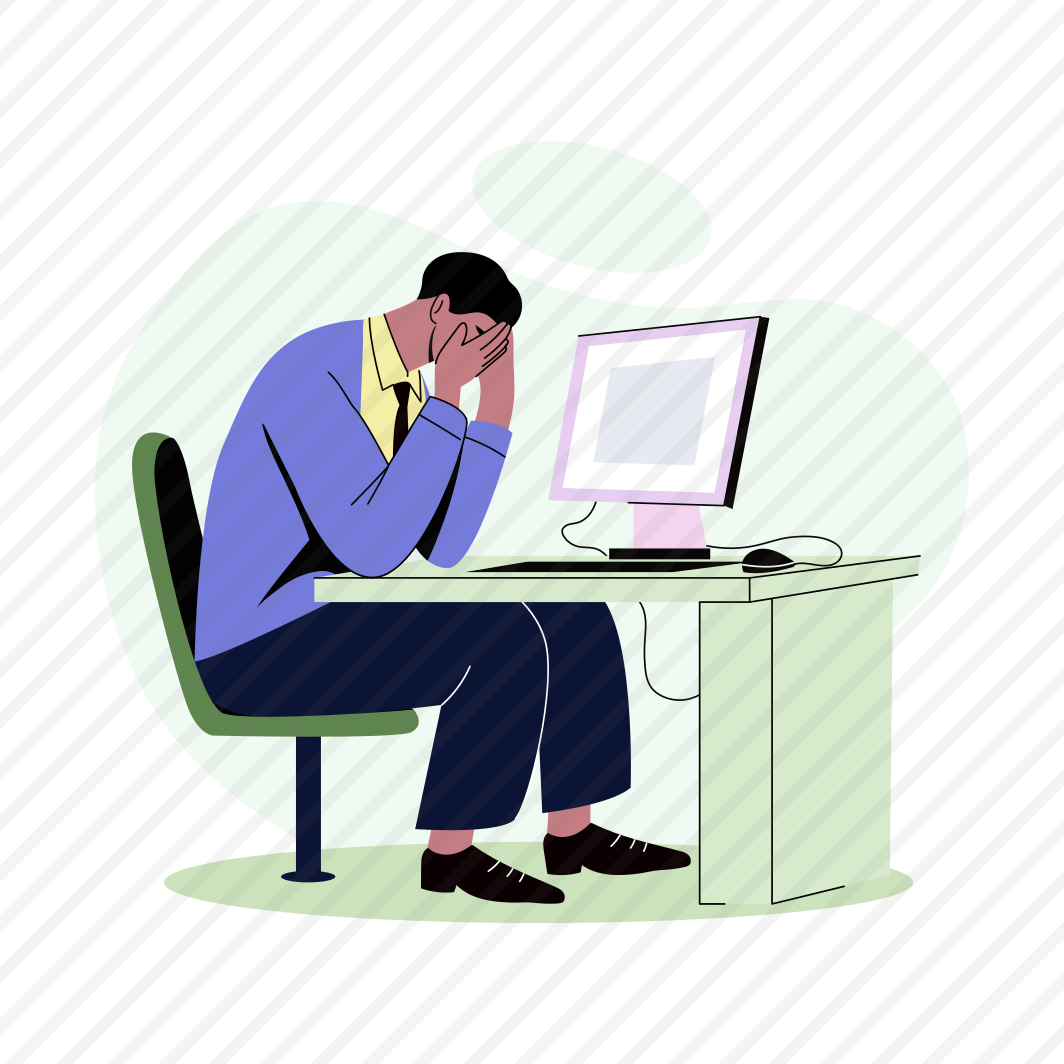 Sad Employee, Tired, Burnout, Workaholic, Character preview