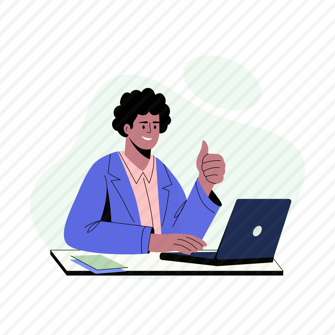 Satisfied Employee, Confident, Happy, Working, Character preview