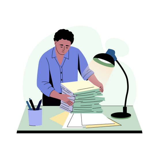 Sorting Documents, Organizing, Files, Employment, Job illustration