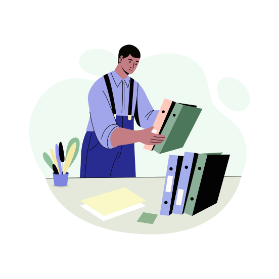 Sorting Files, Organizing, Arranging, Documents, Papers illustration