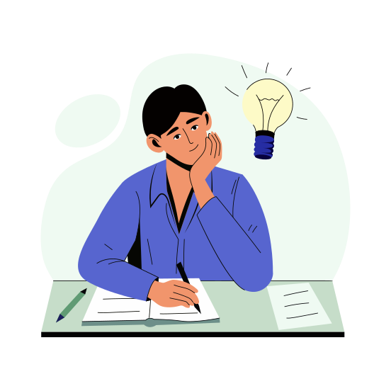 Thinking Ideas, Creativity, Innovation, Ideation, Brainstorming illustration