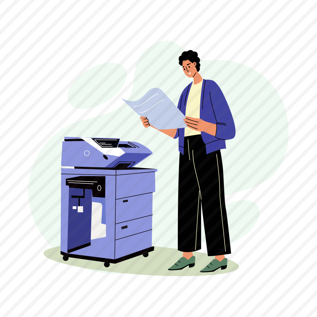 Using Printer, Scanning, Employee, Working preview