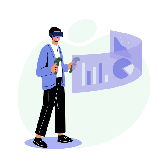 Vr Business, Technology, Simulation, Augmented Reality, Innovation illustration