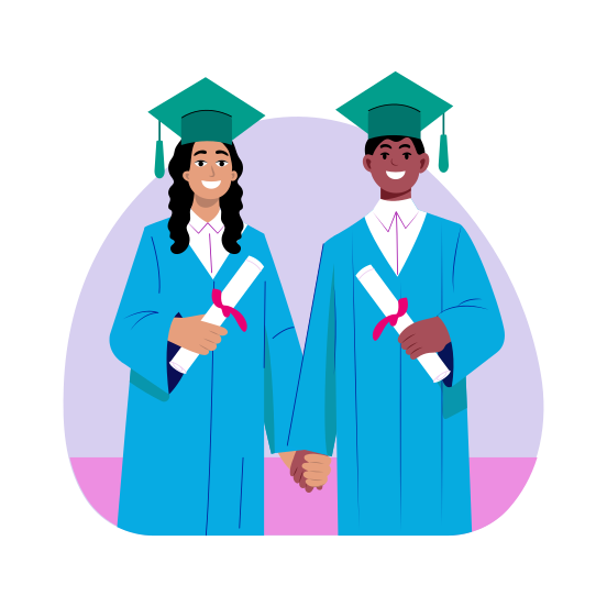 Graduation Day, Commencement, Convocation, Ceremony, Students illustration