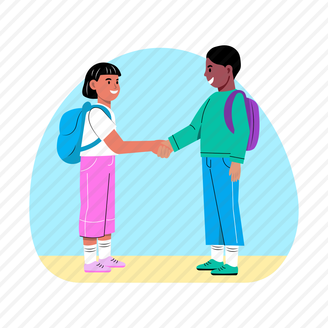 Handshake, Greeting, Friends, Classmates, Students preview