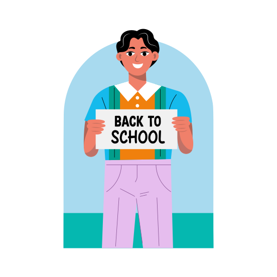 Happy Student, Smiling, School Student, Pupil, Character, illustration