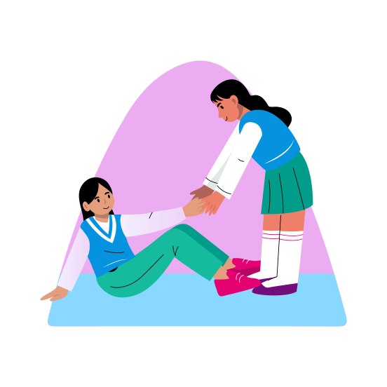 Helping, Students, Supporting, Friends, Pupils illustration