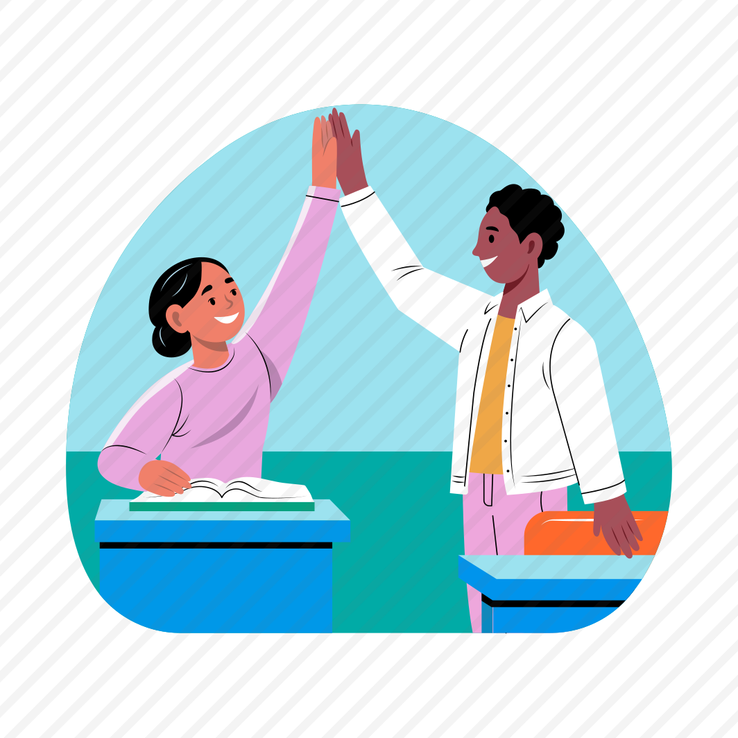 High Five, Greetings, Students, Happy, Friends preview