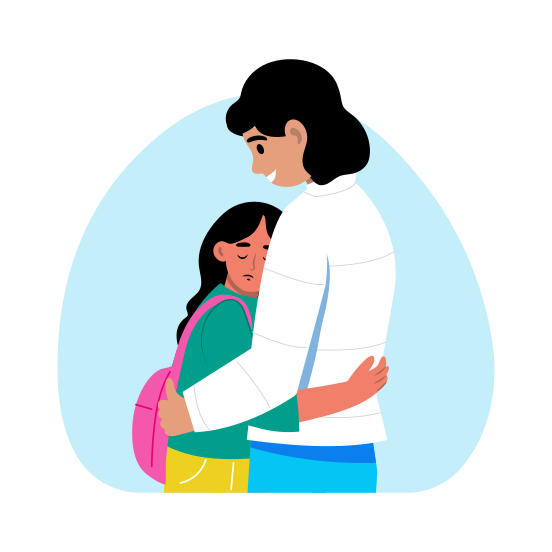 Hugging, Embrace, Affection, Motherhood, Parenting illustration
