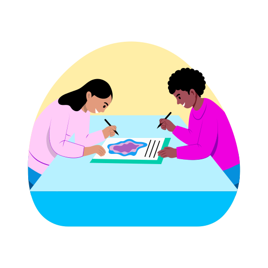 Lab Students, Learning, Study, Research, Education illustration