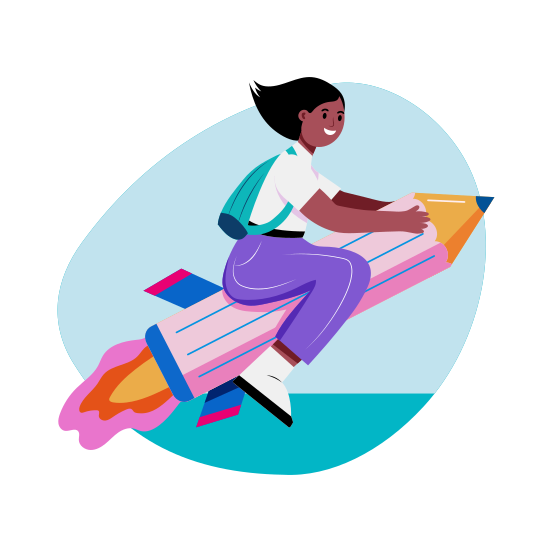 Learning Fun, Enjoying, Happy, Student, Education illustration