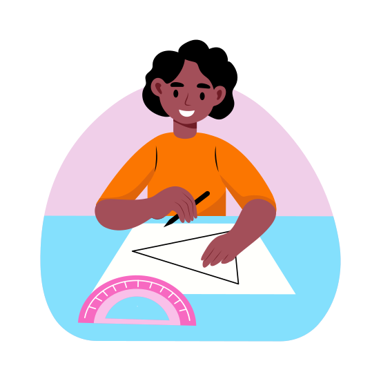 Math Student, Geometry, Mathematics, Study, Learning illustration