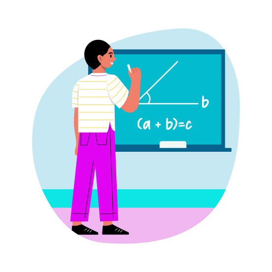 Math Student, Solving, Classroom, Writing, Education illustration