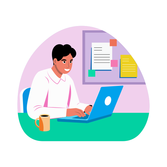 Online Learning, Education, Study, Home Learning, Lecture illustration