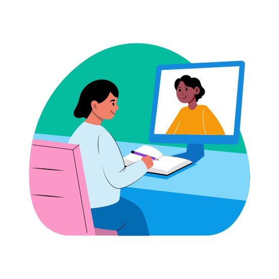 Online Lecture, Learning, Teaching, Student, Study illustration