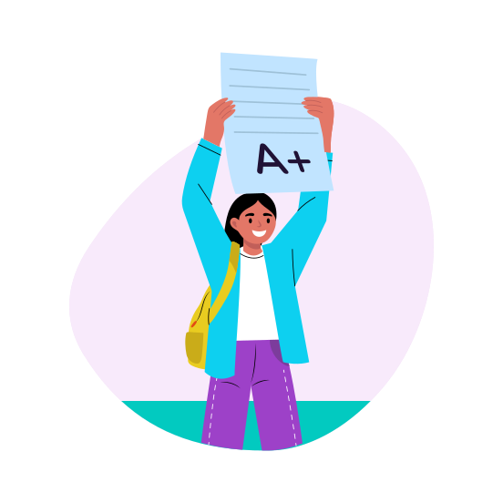 Proud Student, Achievement, Brilliant Student, Pupil, Happy illustration