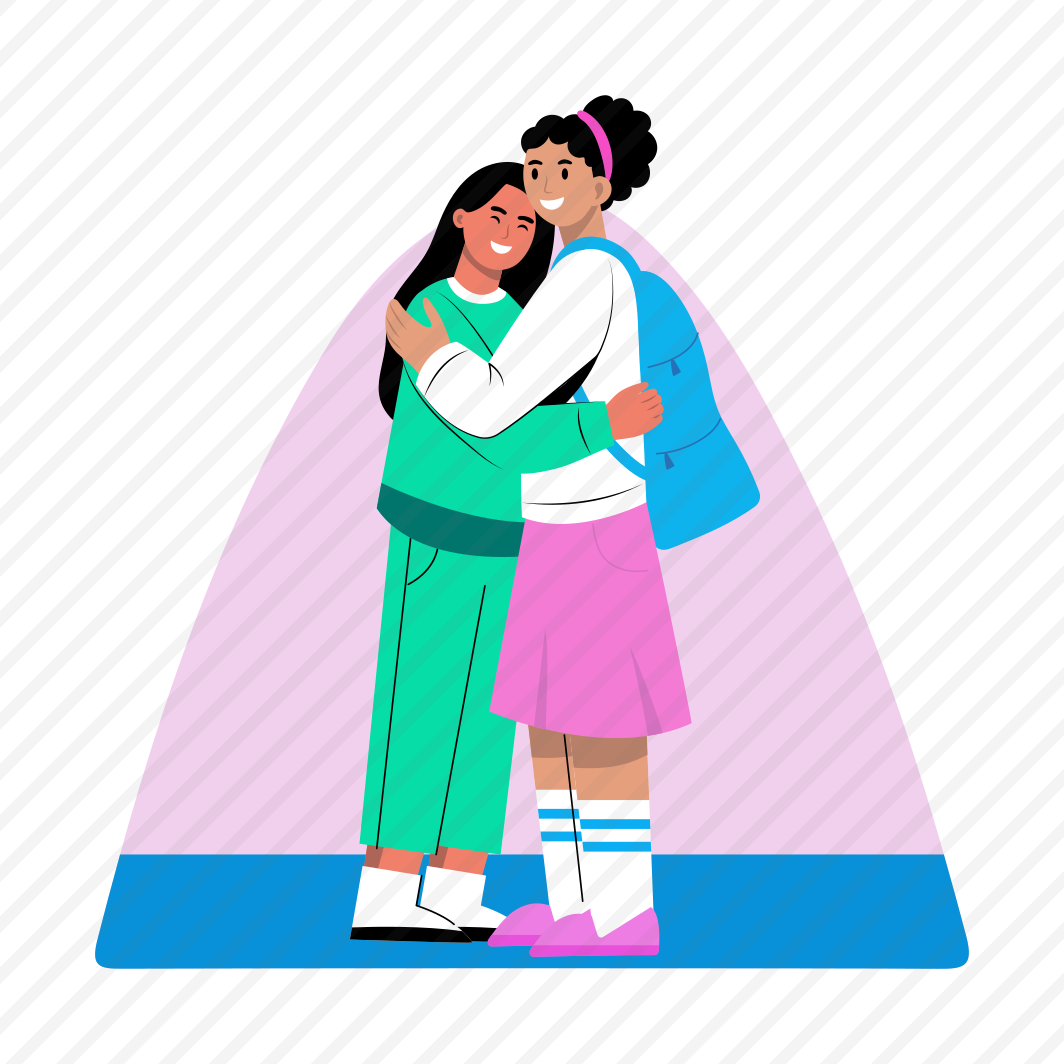 School Friends, Hugging, Embrace, Friendship, Happy preview