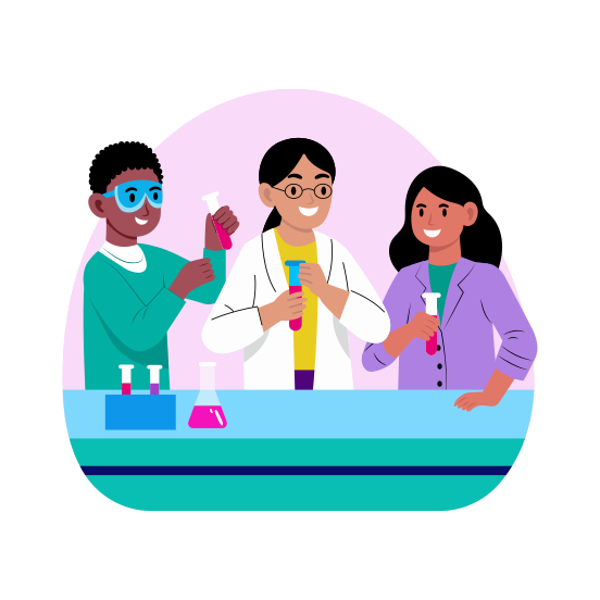 Science Experiment, Laboratory, Students, Research, Learning illustration