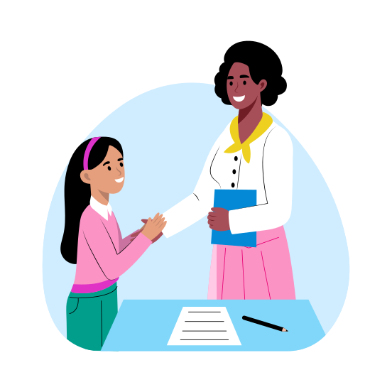 Student Appreciation, School, Handshake, Happy, Admiration illustration