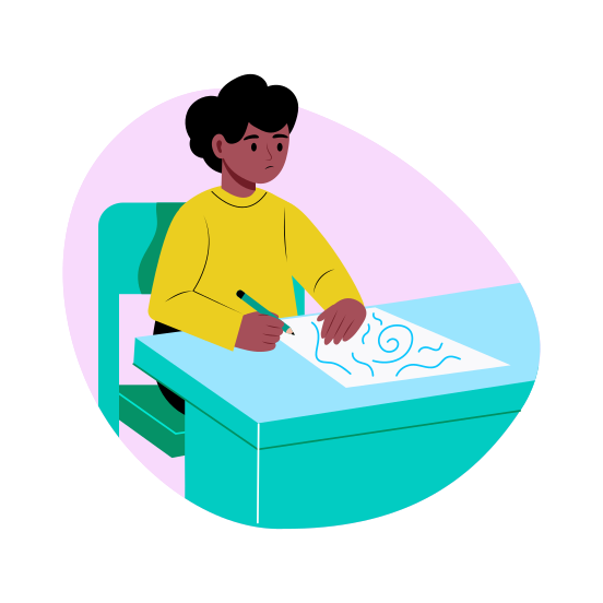 Student Drawing, Sketching, Artwork, Learning, Class illustration