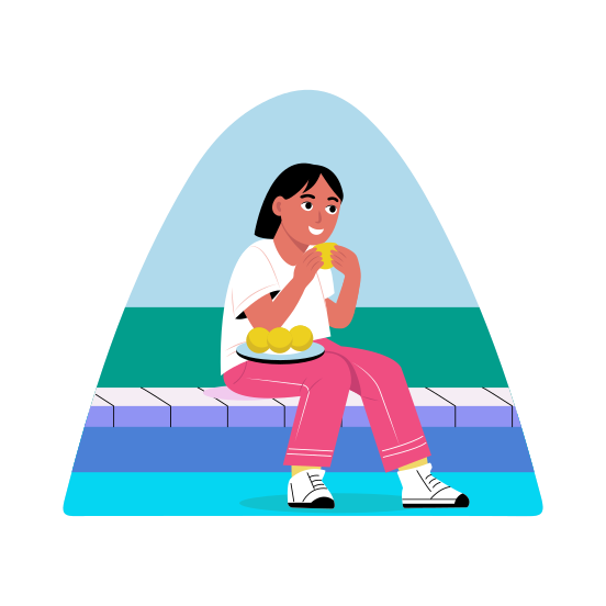 Student Eating, Lunch, Break, Food, Meal illustration