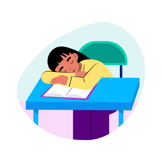 Student Sleeping, Tired, Bored, Pupil, Class illustration