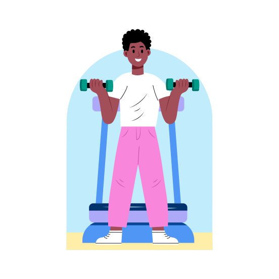 Student Workout, Fitness, Training, Gym, Activity illustration