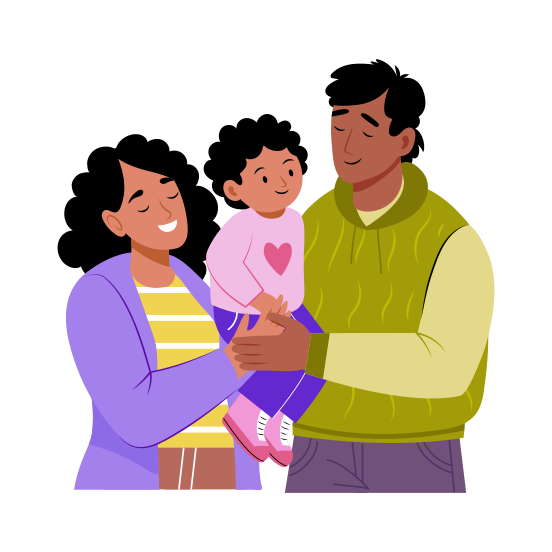 Adoptive Family, Foster, Parenting, Happy, Step Family, illustration