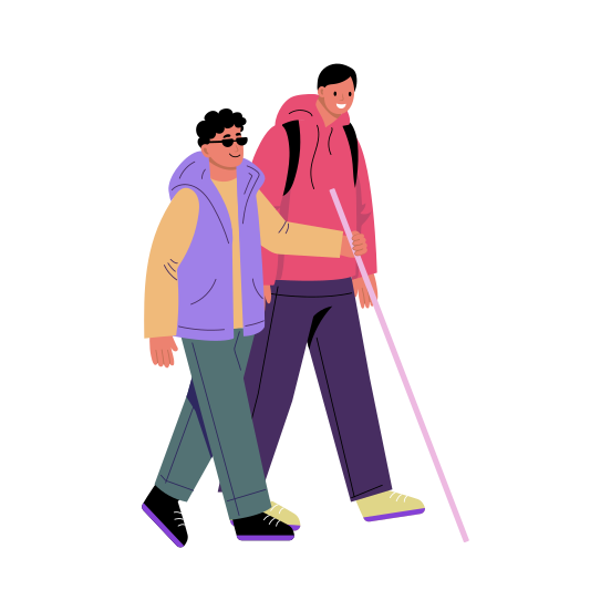Blind Walking, Help, Support, Philanthropy, Generosity illustration