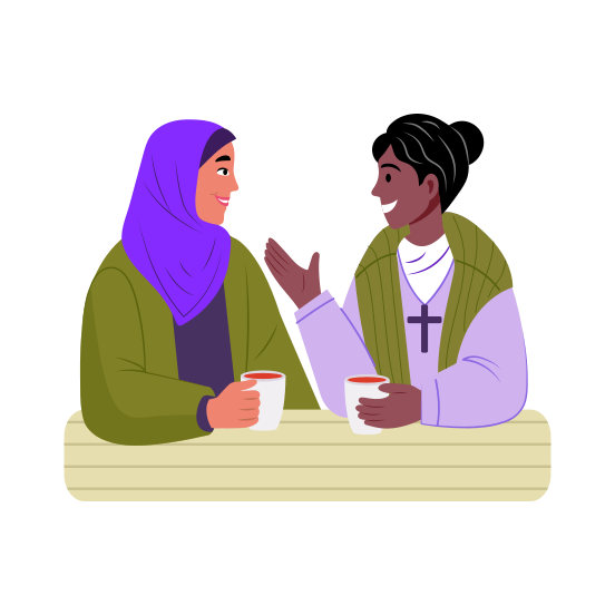 Coffee Chat, Talk, Gossiping, Friends, Conversation illustration