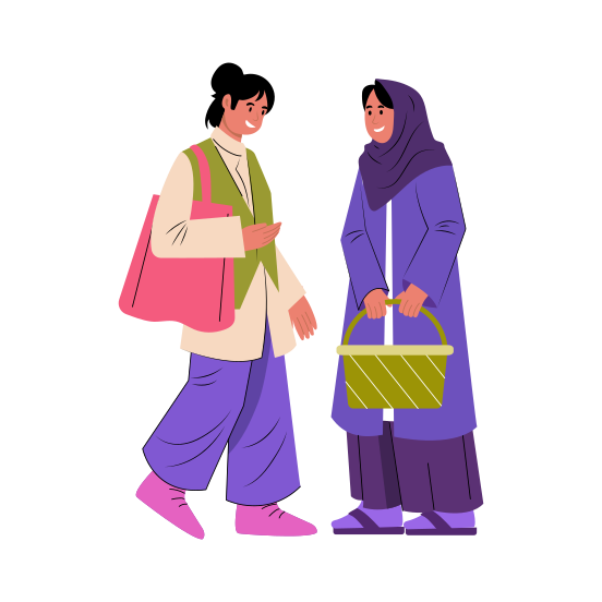 Cultural Shopping, Friends, Buying, Purchasing, Activity, illustration