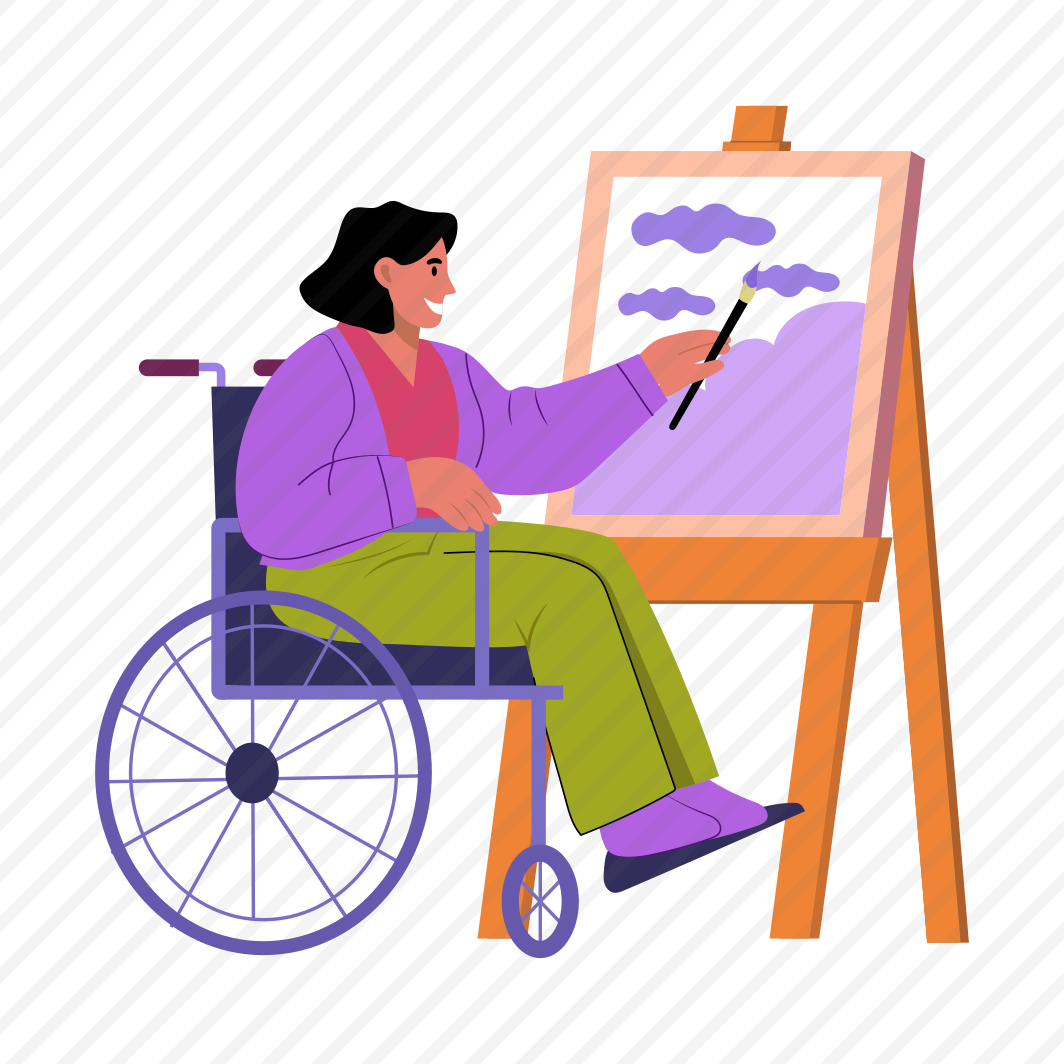 Disable Artist, Painter, Accessible, Handicap, Canvas Art preview