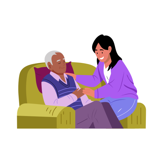 Elderly Care, Caregiving, Philanthropy, Generosity, Volunteering illustration