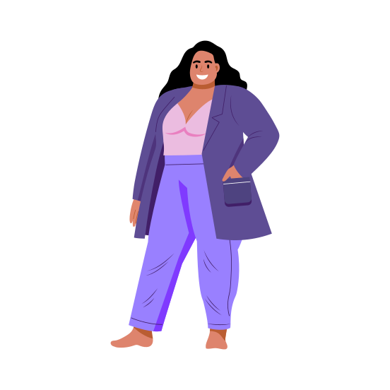 Fat Woman, Female, Girl, Happy, Smiling, illustration