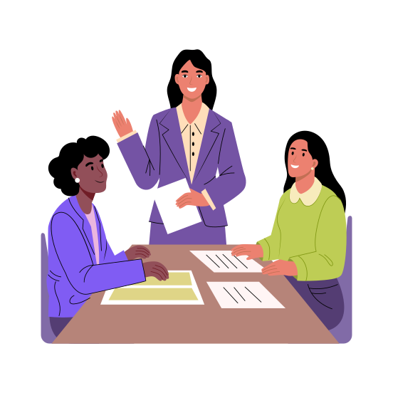 Female Leader, Boss Lady, Businesswoman, Leadership, Meeting illustration
