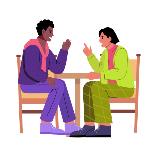Gossip, Conversation, Talk, Chat, Friends illustration