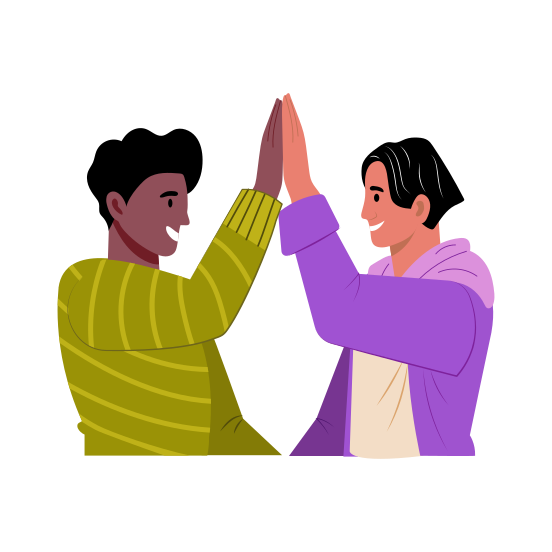 High Five, Friends, Celebration, Happy, Excitement illustration